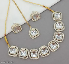 Kundan Jewelry Set Bollywood Latest Gold PLated Jewellery Set Tradional Set d - £3.10 GBP