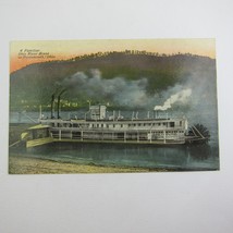 Postcard Steamer Ship Greyhound Portsmouth Ohio River Scene Antique Unposted - £15.97 GBP