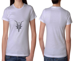 Goat head Satanic White Cotton t-shirt Tees For Women - $14.53+