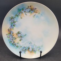 Vintage c.1930&#39;s Rosenthal Bavaria Blue Floral Hand Painted Signed Decor Plate - £14.23 GBP