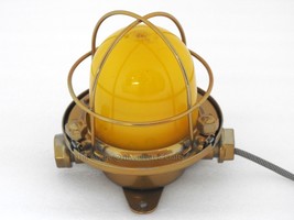 Ship Salvaged Old Brass Finish Vintage Ceiling Wall Deck Light Russian N... - £97.31 GBP