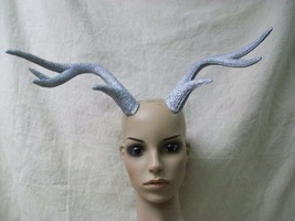 Silver Glitter Deer Costume Antlers Horns Reindeer Fantasy Myth Jackalope Stag - £15.69 GBP