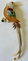 Vintage Premier Designs Rhinestone Enamel Bird Brooch 4&quot; SKU PB76 - £31.23 GBP