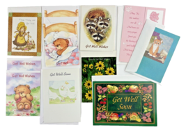 Get Well Greeting Card Assortment Floral Cat Bear Raccoon Duck 11 Cards ... - $17.87 CAD