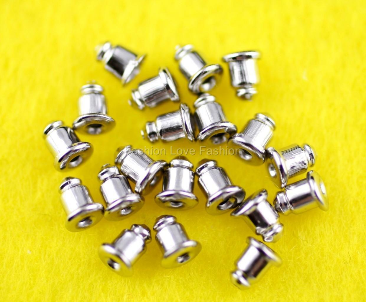 Bullet or Butterfly Push Back Earring Findings Stopper Silver Gold Antiq... - $2.44+