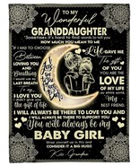 To My Granddaughter Blanket Gift For Girl Love Grandma Moon Light Custom... - $49.10 CAD+