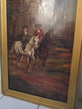 Oil Painting Original By W. H. Moman, Couple In The Ridding Morning - £474.81 GBP