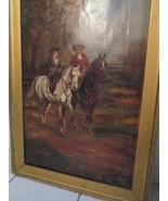 OIL PAINTING ORIGINAL BY W. H. MOMAN, COUPLE IN THE RIDDING MORNING  - £467.42 GBP
