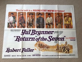 Return of the Magnificent Seven 7 Original UK Quad Film Movie Poster. Brynner - £791.61 GBP