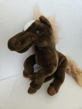 Folkmanis Horse Full Body Puppet Plush Stuffed Animal 20&quot; Dark Brown Whi... - £21.02 GBP