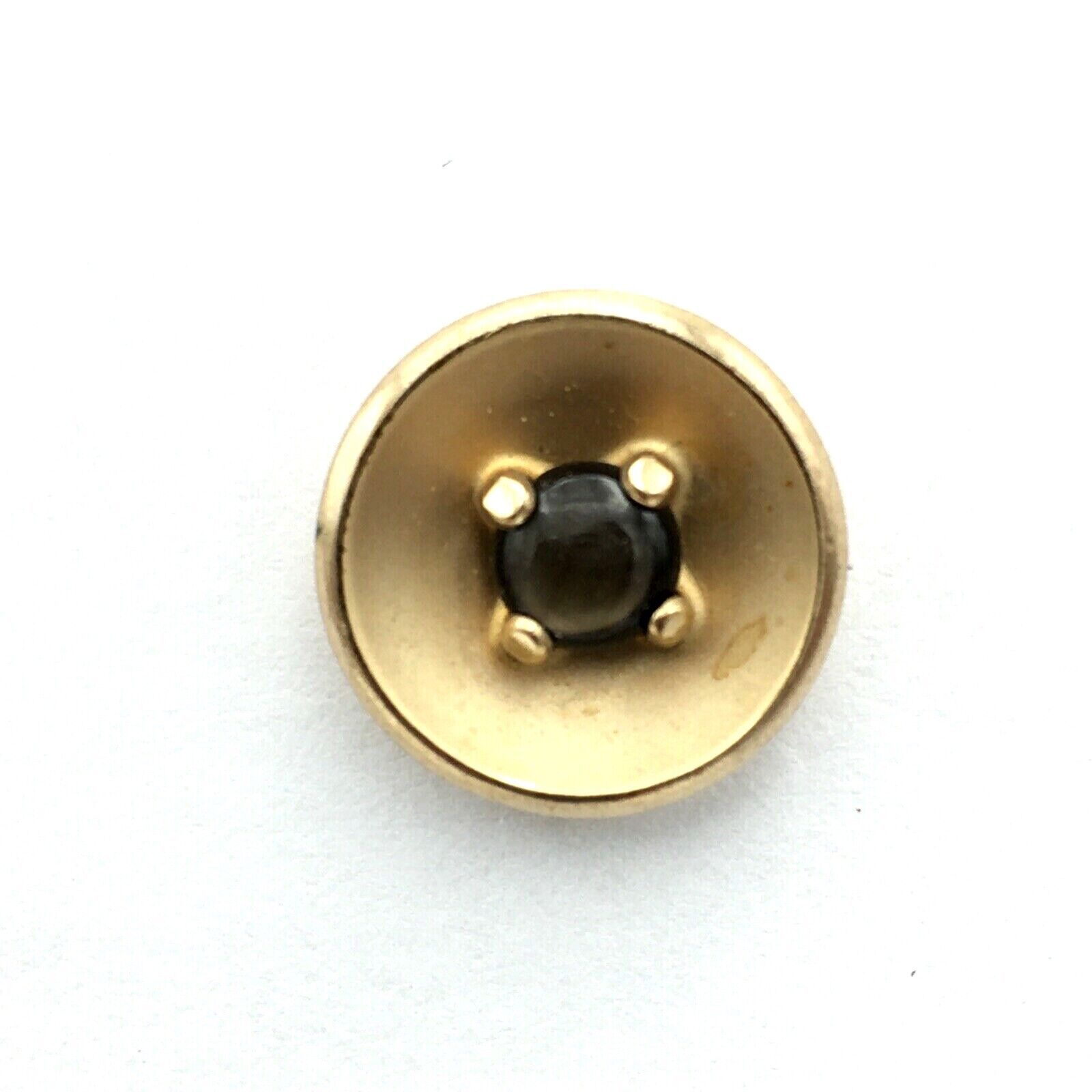 Primary image for BA BALLOU gemstone 12K GF tie tack - yellow gold fill topaz stone round 1/2"