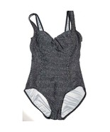 Maidenform M Beach Polka Dot One Piece Swimsuit Black White 12 - $34.19 CAD