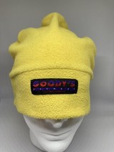 Vintage 90s Goodys Vermont Winter Fleece Hat Beanie Yellow Ski Cap Made In USA - £15.56 GBP