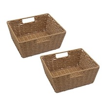 KOVOT Storage Woven Baskets Wicker Storage Wicker Storage Baskets with Built-in  - £20.08 GBP