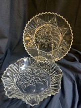 Vintage Federal Glass Fruit Design Pressed Glass Bowl And Platter - £12.69 GBP
