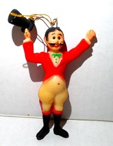 VTG Circus Ringmaster hanging ornament vintage early 1970&#39;s plastic 4 1/2&quot; tall - £55.35 GBP