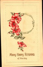 Embossed Postcard &quot;Many Happy Returns Of The Day&quot; Made In Germany BK41 - £2.37 GBP