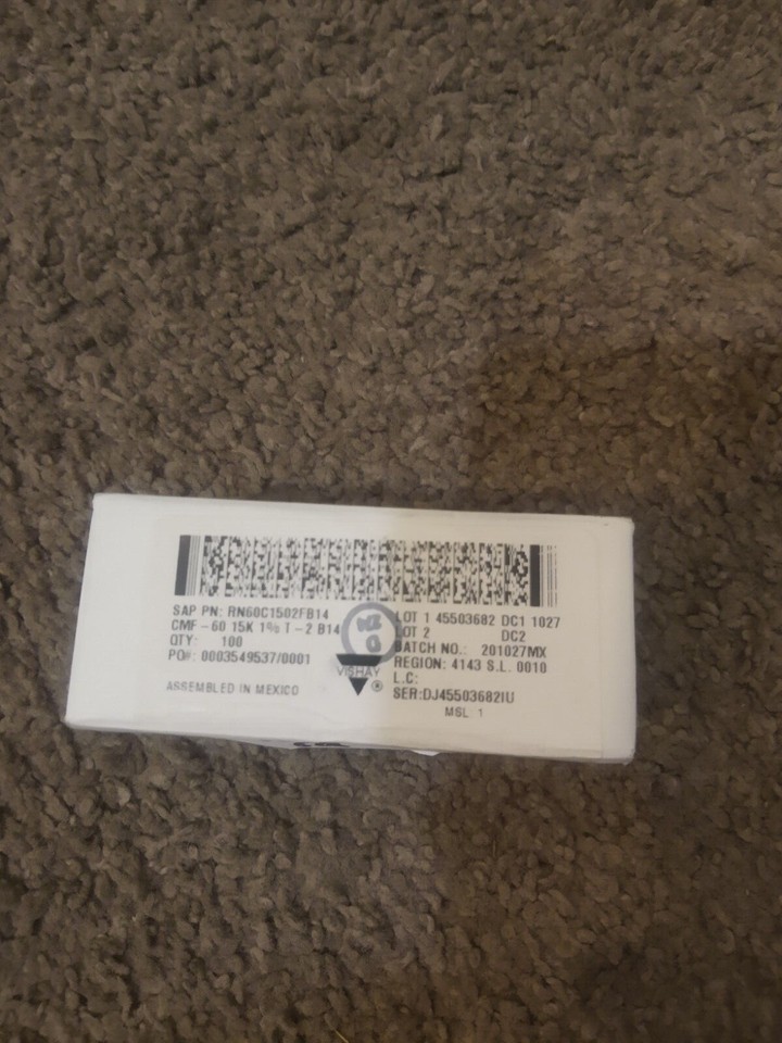 NEW LOT of 75 Vishay Dale Film Resistors 15K OHM 1/8W 1% AXIAL RN60C1502... - $57.63