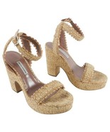 Tabitha Simmons Sandal Harlow Perforated Cork Size 35 Ankle Strap Platfo... - $99.00