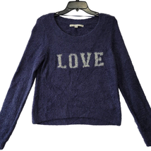 LC Lauren Conrad Women Sweater Size S Blue Soft Preppy Sliver Long Sleeve Knit - £9.86 GBP