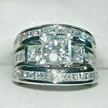 Trio-Ehering-Set aus 925er Silber mit künstlichem Diamant im... - £128.21 GBP