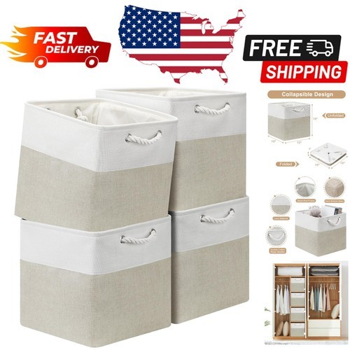 Stylish 8-Pack 13x13 Fabric Storage Bins with Handles for Home Décor & Storage Item image 11