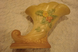 Hull Art Pottery Cornucopia Vase W-7 measures 7 1/2 1946 Wildflower[*] - $49.50