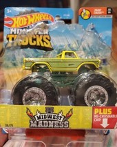 HOT WHEELS MONSTER TRUCKS - MIDWEST MADNESS + A Re-crushable Car - £4.73 GBP