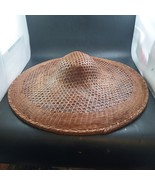 Rice Paddy Hat China Vietnam Asia Coolie Farmer Bamboo Hat 20&quot; - €27,64 EUR