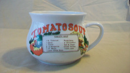 WHITE CERAMIC TOMATO SOUP RECIPE SOUP MUG - $23.75