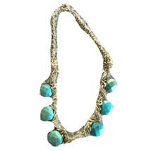 JCrew Necklace Twisted Multi Strand Turquoise Gold Silver Statement Chains - $39.00