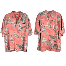 Jamaica Jaxx Mens Hawaiian Shirt 100% Silk Size XL Coral - $29.69