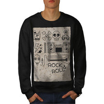 Wellcoda Rock &amp; Roll Skull Music Mens Sweatshirt, Rock Casual Pullover Jumper - £23.72 GBP+