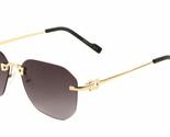 Bowie Rimless Geometric Wire Aviator Luxury Sunglasses (Gold &amp; Black Fra... - $13.67