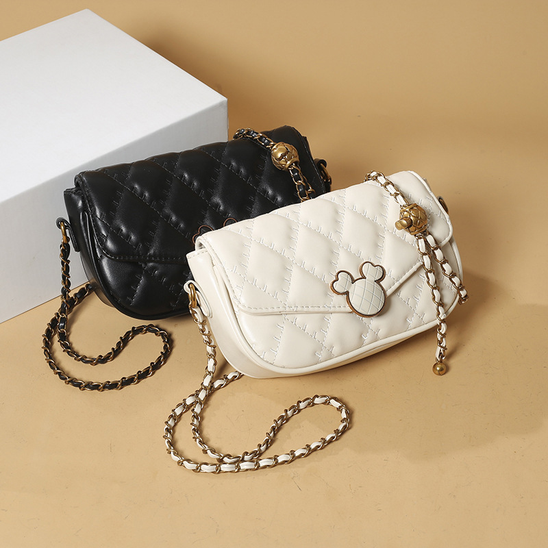 SAFERIDO 2025Gold Bead Ball Small Bag Women's Mini Lipstick Chain Bag  New Xiaoxiangfeng Rhombus Crossbody Shoulder Bag Women