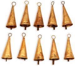 Christmas Bells Decor Jingle, 8cm Witch Cow Bells, Gold Bells Crafting Gifts 10s - £15.91 GBP