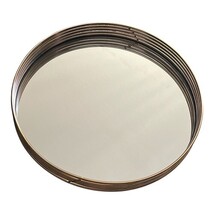 The Duel 11" Round Gold Rim Mirror Tray Decorative Table Vanity Centerpiece image 3
