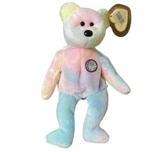 TY Beanie Baby B.B. Bear Birthday Tie Dyed Plush Pastel Colors Adult Owned! - £7.35 GBP