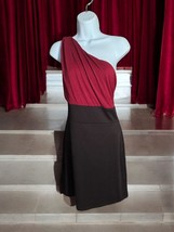 Women&#39;s One Shoulder Black and Burgundy Mini Dress Size M 4 Laces - $27.07 CAD