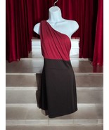 Women&#39;s One Shoulder Black and Burgundy Mini Dress Size M 4 Laces - $27.07 CAD
