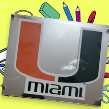 University Of Miami Hurricanes License Plate / Car Tag Mirrored Orange Green NIP - £17.91 GBP