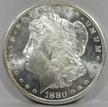 1880-S Morgan Dollar Semi-PL w/ Cameo Contrast Reverse is Full PL AD504 - £134.80 GBP