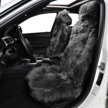 2pc. 100% Natural Australian Gray Sheepskin Fur Universal Car Seat Cover Set - £154.87 GBP