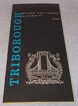 New York City Triborough Bridge and Tunnel Authority Map and Guide 1961  - £7.79 GBP