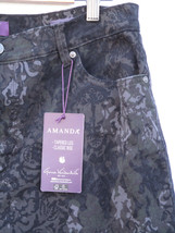 Gloria Vanderbilt Size 16 Amanda Swan Series Black Stencil Jeans NEW with Tag - $18.99