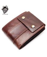 TAUREN, Luxury Genuine Leather Vintage Style Short Wallet - Men&#39;s, RFID,... - £27.13 GBP