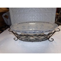TEMPTATIONS OVENWARE FRIDGE STONEWARE WITH PLASTIC LID METAL HOLDER BY TARA - €23,24 EUR