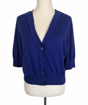 Evan Picone Womens Sweater Size 16 Blue 3/4 Sleeve Button Shrug Cover Up... - $22.11