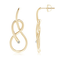 ANGARA 1.5mm Natural Diamond Infinity Knot Drop Earrings in 14K Gold for... - £608.14 GBP