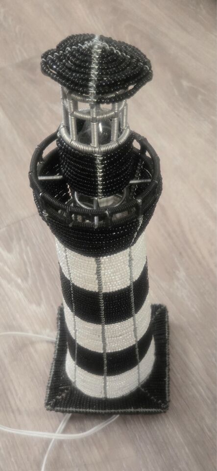 Hand Made Beaded Light House with Working Light Tower - $2.99